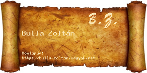 Bulla Zoltán névjegykártya